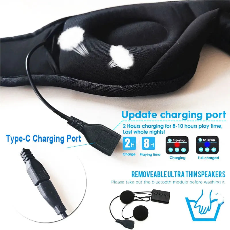 3D wireless sleep headphones w/ Bluetooth